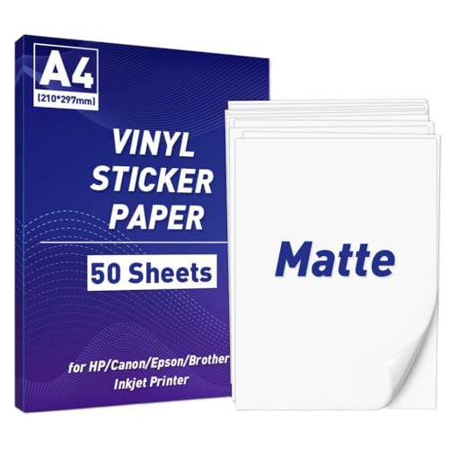 TRyYCB 50 Blätter A4 Selbstkleberpapier Kompatibel mit Inkjet -Laser -Drucker Geschenk Schreibweise Label Aufkleber DIY(Holographic 10S) von TRyYCB