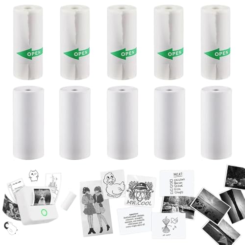 TRyYCB 57x25mm Selbstkleber thermisches Papier kompatibel mit X5 C9 A31 Kompatibel mit Notizen Memos Einkaufsliste Holzzellstoff(5R Transparent) von TRyYCB