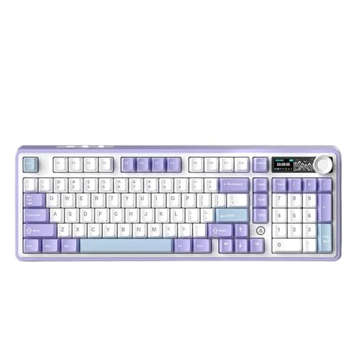 TRyYCB Anpassbare mechanische Tastatur mit Hot-Swap-RGB, 8000 mAh, DREI Modi, FR4-Dichtung, TFT-Display und Multimedia-Knopf(Qingyun Switch) von TRyYCB