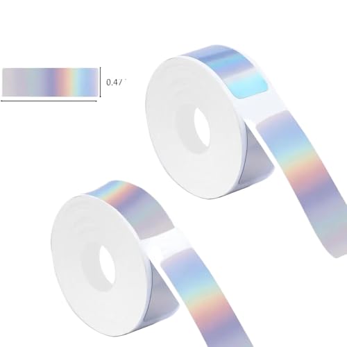 TRyYCB D30 Holographische Silberbezeichnungen 12 mm x 40 mm 100 Etiketten pro Rolle thermischem Selbstklebendem kompatibel mit D30 D35 P11-Etikettenhersteller(1 Roll 12x40 Laser) von TRyYCB