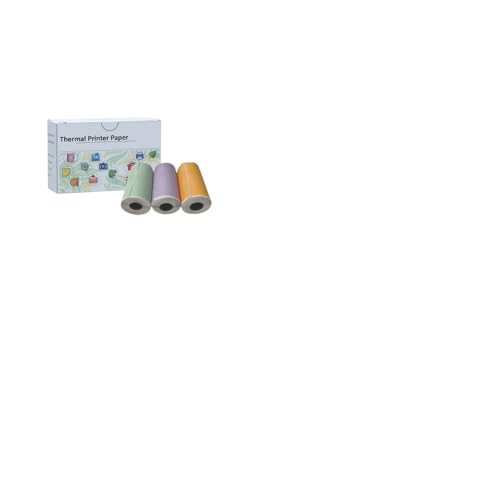 TRyYCB Farbthermaldruckerpapier Kleber klebriges Papier Kompatibel mit Lernpapier Kompatibel mit Bürokunst DIY kompatibel mit M02 T02 HD -Foto 3 Rollen(3Roll Color StickerA) von TRyYCB