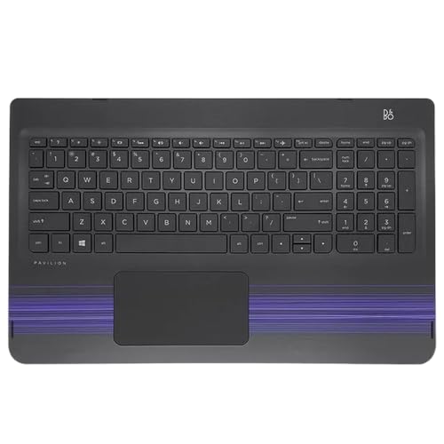 TRyYCB Handballenauflage-Abdeckung, Tastatur-Touchpad-Baugruppe Kompatibel mit 15-BK TPNW114 Notebook, Nicht hintergrundbeleuchtete US-Tastatur, kompatibel(Blue Stripe) von TRyYCB
