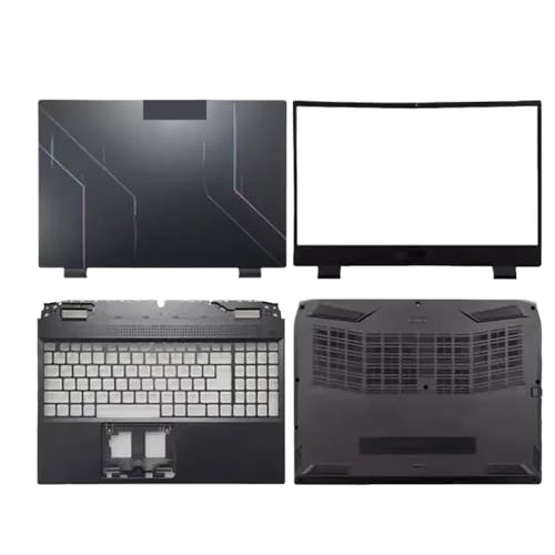 TRyYCB Kompatibles Zubehör Kompatibel mit 15,6-Zoll-Laptop-LCD-Rückabdeckung, vordere Lünette, Handballenauflage, untere Scharniere Kompatibel mit NITRO5 AN515-58G AN515-58(Black A1BCD) von TRyYCB