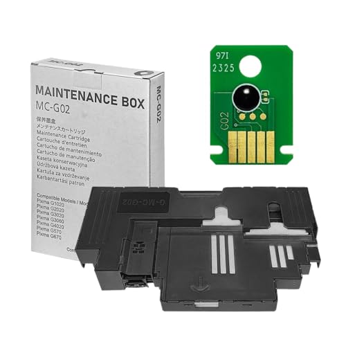 TRyYCB MC-G02 Wartungsbox-Chip-Resickter-Abfall-Tintenbox kompatibel mit G2160 G3160 G1220 G2260 G3260 G2420 G2460 Drucker(1PCS Wastebox w chip) von TRyYCB