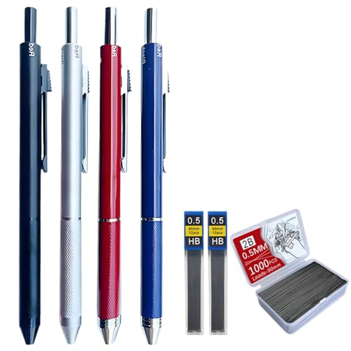 TRyYCB Multicolor 4in1 -Kugel- und mechanische Stifte klicken Sie auf Automatische Schreibstifte Kompatibel mit Schulbüro und Kinder Multifunktionaler Briefpapier 3D(11pcs Refill Set Mix) von TRyYCB