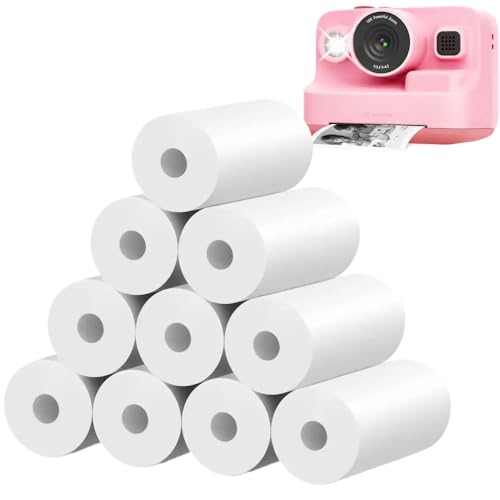 TRyYCB Thermalpapier 57x25mm Drucketikett Kompatibel mit Kinder Instant Druckkamera kompatibel mit Fotojournalnotizen und Kindergeschenk(5R Color Sticky) von TRyYCB