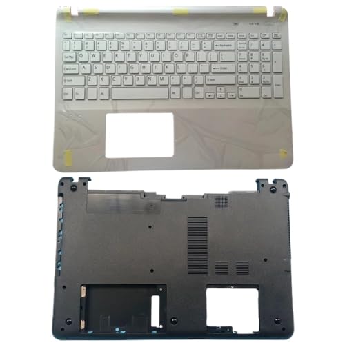 Weiße Notebook-Laptop-Hülle, kompatibel mit SVF15 SVF152 SVF153 SVF152A23T, LCD-Rückabdeckung, Scharniere, Handballenauflage, unteres Gehäuse(CD Cover) von TRyYCB
