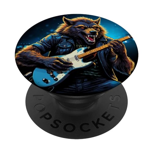 Werwolf Rocker rockt die Bühne mit seiner Gitarre PopSockets mit austauschbarem PopGrip von TS Dörgenhausen