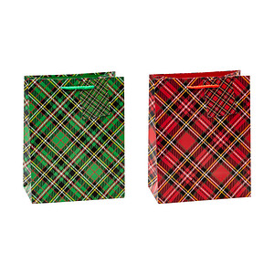 12 TSI Geschenktaschen Tartan Motiv sortiert 18,0 x 23,0 cm von TSI