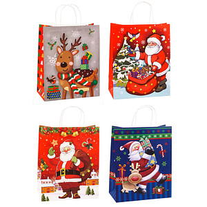 12 TSI Geschenktaschen Weihnachten Serie 3 Motiv sortiert 26,0 x 32,0 cm von TSI
