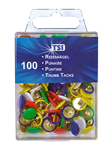 TSI 48079 Reißnägel, 100er Packung, farbig von TSI