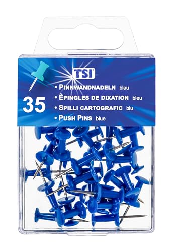 TSI 48327 Pinnwandnadeln, 35er Packung Farbe: blau von TSI