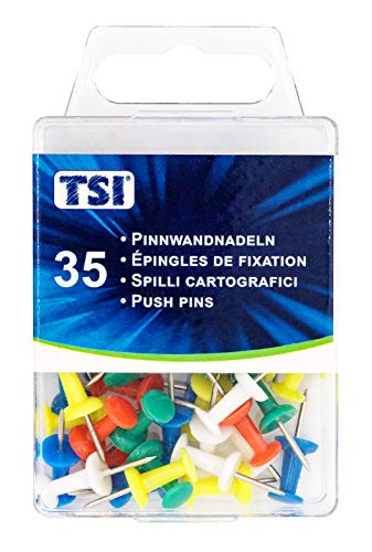 TSI 48350 Pinnwandnadeln, 35-er Packung, farbig Sortiert von TSI