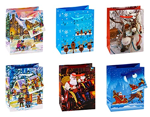 TSI 82028 Geschenktüten WEIHNACHTEN KINDER, 12er Packung, Größe: Klein (HxBxT 14 x 11 x 6,5 cm) von TSI