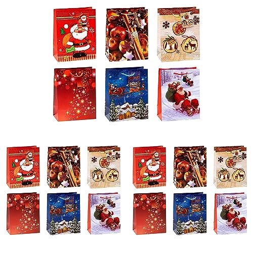 TSI 84017 Geschenktüten WEIHNACHTEN SERIE 7, 36er Packung, Größe: Mittel (HxBxT 23 x 18 x 10 cm) von TSI