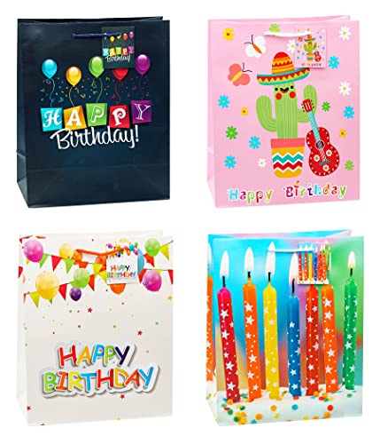 TSI Geschenktüten GEBURTSTAG, 12er Packung, Größe: Groß (HxBxT 32 x 26 x 13,5 cm), Art. Nr. 84314 von TSI