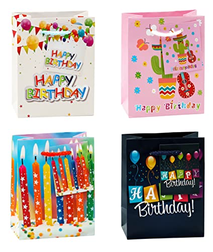 TSI Geschenktüten GEBURTSTAG, 12er Packung, Größe: Klein (HxBxT 14 x 11 x 6,5 cm), Art. Nr. 84024 von TSI