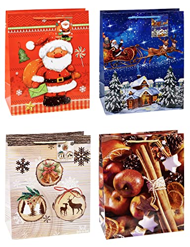 TSI Geschenktüten WEIHNACHTEN SERIE 7, 12er Packung, Größe: Groß (HxBxT 32 x 26 x 13,5 cm), Art. Nr. 84317 von TSI