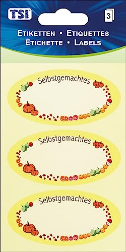 TSI Mehrzweck-Etiketten "Selbstgemachtes", Druck auf Papier, Inhalt: 3 Blatt á 3 Etiketten (= 9 Etiketten), Art. Nr. 55311 von TSI