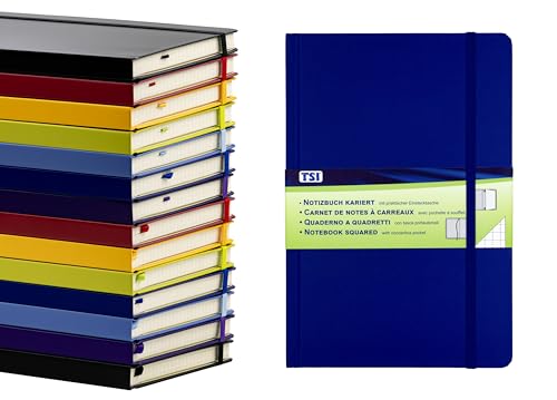 TSI Notizbuch A5 kariert, Farbe dunkelblau, 192 Seiten, Art.Nr. 63555-DB von TSI