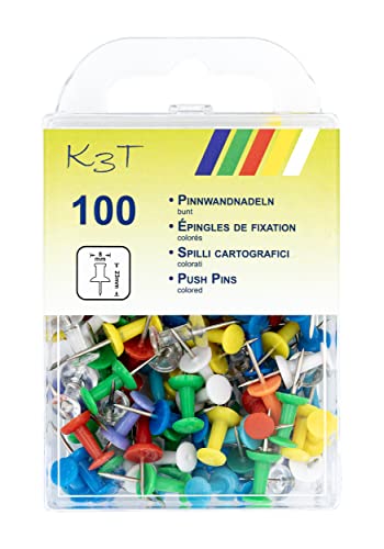 TSI Pinnnadeln farbig Sortiert, 100er Packung, in der praktischen Aufbewahrungsbox, Art. Nr. 48351 von TSI