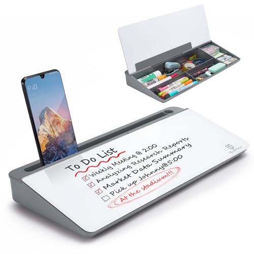 Kleines Whiteboard aus Glas, trocken abwischbar, Computertastatur-Ständer mit Schublade, Schreibtisch-Organizer mit Zubehör für Büro, Zuhause, Schulbedarf Kleines Whiteboard aus Glas, trocken abwischbar, Computertastatur-Ständer mit Schublade, Schreibtisch-Organizer mit Zubehör für Büro, Zuhause, Schulbedarf von TSJ OFFICE