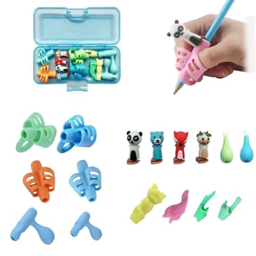 TSKDKIT Schreibhilfe für Stift Kinder Stiftgriffe Bleistift Griffe Stifthalter Schreiblernhilfe für Kinder, Haltungskorrektur Korrekte Handschrift Haltung für Kinder, Erwachsene, Righties oder Lefties von TSKDKIT