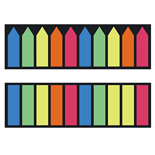 TSLRSA 4 Stück Haftnotizen [800 Blatt], selbstklebende Pfeil-Logo-Etiketten zum Markieren und Hervorheben von Haftnotizseiten, wiederverwendbar, geeignet für Lesezeichen [2 Designs, 10 Farben] von TSLRSA