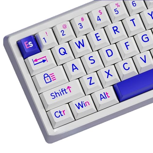 TSMORY 125Keys KLEINS Blue Big Letter Keycap Originalhöhe PBTS Farbstoff Subbett Tastaturen Für Schalter Mechanische Tastaturen von TSMORY
