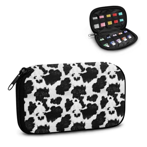 TSOVTHRID Aufbewahrungstasche mit Kuh-Punktendruck, 10 Steckplätze, elektronisches Zubehör, Organizer, USB-Halter, Aufbewahrungstasche mit Reißverschluss, für Damen, Teenager, Business, Arbeit von TSOVTHRID