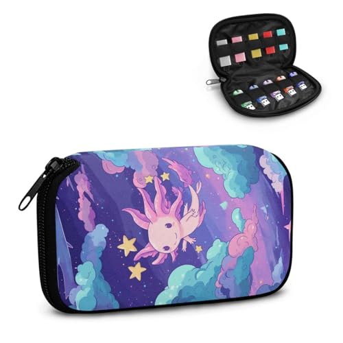 TSOVTHRID Starry Sky Axolotl Print Flash Drive Storage Case 10 Slots Thumb Drive Caes USB Flash Drive Storage Case with Zipper Closure for Women Teens Business Work Study von TSOVTHRID