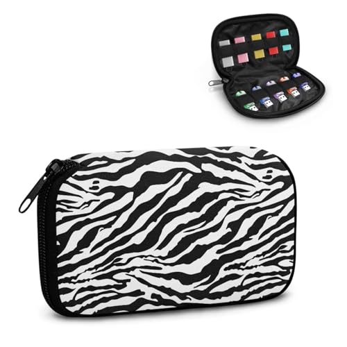TSOVTHRID USB-Flash-Laufwerk-Hülle, Zebrastreifen, 10 Steckplätze, Daumenlaufwerk, Aufbewahrung, Organizer, einfach zu tragen, für Damen, Teenager, Business, Arbeit, Studium von TSOVTHRID