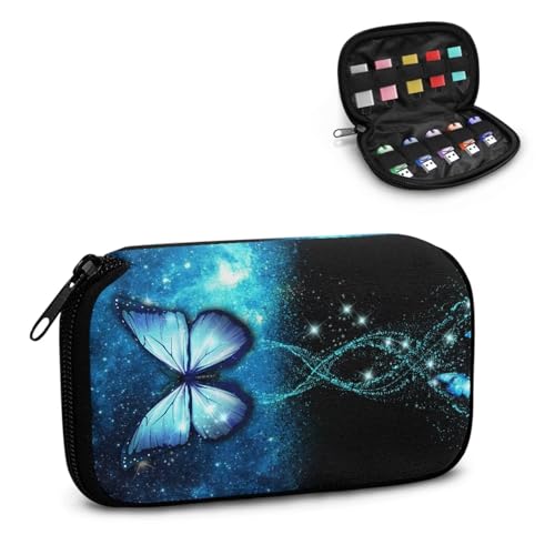 TSOVTHRID USB-Flash-Laufwerk-Hülle mit Schmetterlings-Motiv, 10 Steckplätze, USB-Stick, Aufbewahrungstasche, leicht, einfach zu tragen, für Damen, Teenager, Geschäft, Arbeit, Studium von TSOVTHRID