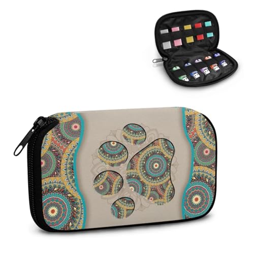 TSOVTHRID USB-Speicheretui mit Hundepfoten-Motiv, 10 Steckplätze, elektronisches Zubehör, Organizer, USB-Halter, Aufbewahrungstasche, tragbar für Damen, Teenager, Business, Arbeit, Studium von TSOVTHRID