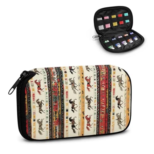 TSOVTHRID USB-Speicheretui mit Pferdemotiv, Tribal-Stil, 10 Steckplätze, elektronisches Zubehör, Organizer für Männer, Jugendliche TSOVTHRID USB-Speicheretui mit Pferdemotiv, Tribal-Stil, 10 Steckplätze, elektronisches Zubehör, Organizer für Männer, Jugendliche von TSOVTHRID