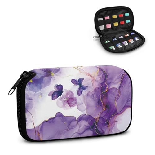 TSOVTHRID USB-Speicheretui mit Schmetterlings-Motiv, 10 Steckplätze, elektronisches Zubehör, Organizer, USB-Halter, Aufbewahrungstasche für Damen, Teenager, Business, Arbeit, Studium von TSOVTHRID