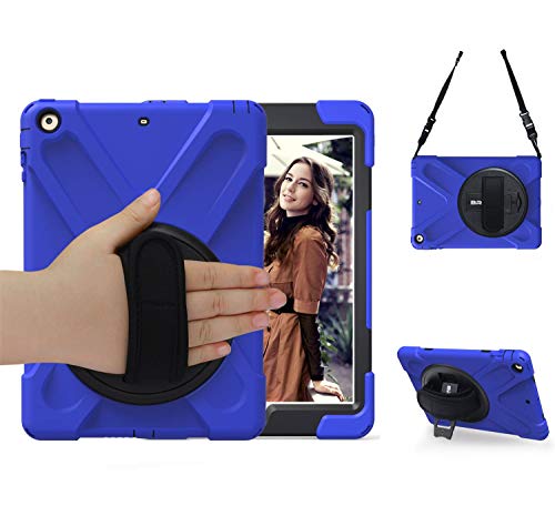 iPad Mini 1 Mini 2 Mini 3 Air iPad 234 Schutzhülle, tsq tragen Robuste Schutz Heavy Duty Case mit 360 Grad drehbar Ständer, Hand Griff Grip, Schultergurt für Kinder Mädchen Jungen Apple Tablet Haut von TSQ