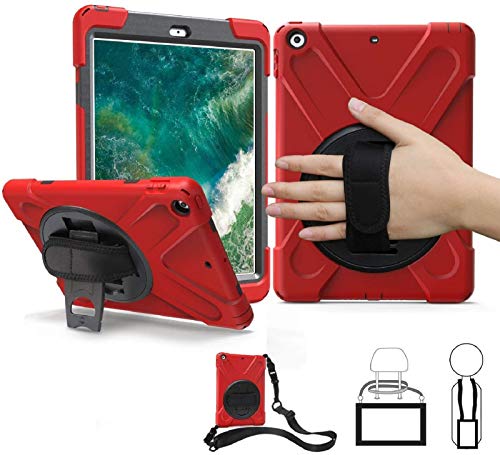 iPad Mini 1 Mini 2 Mini 3 Air iPad 234 Schutzhülle, tsq tragen Robuste Schutz Heavy Duty Case mit 360 Grad drehbar Ständer, Hand Griff Grip, Schultergurt für Kinder Mädchen Jungen Apple Tablet Haut von TSQ