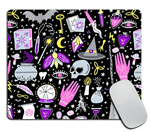 Black Alchemy Magic Witch Witchcraft Bohemian Drawing Mouse Pad Non-Slip Rubber Base Gaming MousePads for Computers Laptop Office, 9.5 "x8.9" Inch(240mm x 200mm x 3mm) von TSSOHU