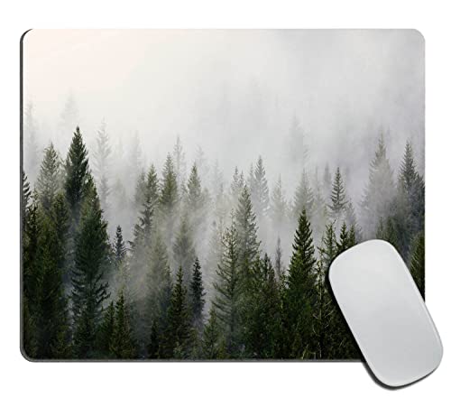 Misty Forest Mauspad, Fantasy Fog Magic Tree Rectangular Mouse Pad, Non-Slip Rubber MousePads for Office Home Laptop, 9,5 x 8,9 x 0,3 cm Inch von TSSOHU