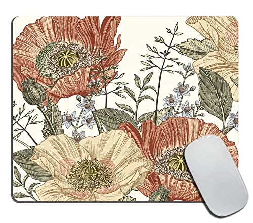 Vintage Flowers Mousepad Aesthetic Mouse Pad Floral Office Decor for Women Desk Accessories Retro Flowers Mousepad Gift Coworker Boss,Non-Slip Rubber Base Mousepad Gaming Mouse Pads,9.5x7.9x0.12 Inch von TSSOHU