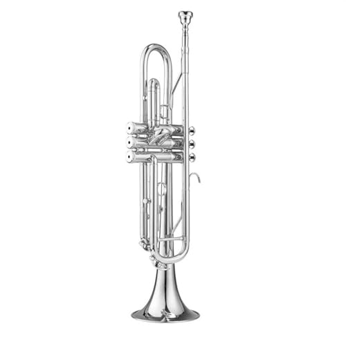 Trompete für Anfänger Horninstrument B-Blechblasinstrument Professionelles Dreiton-Tonarten-Trompetenblasen(Color:Silver) von TSTS