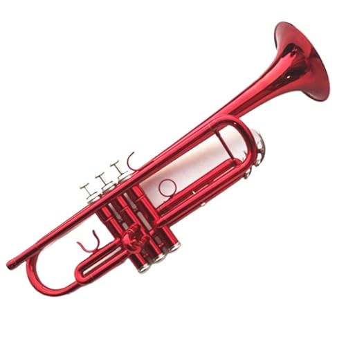 Trompete für Anfänger Trompete Instrument Rot Blau B Flach Spielen Arbeitssparende Band-Performance(Color:Red) von TSTS