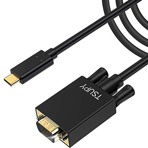 TSUPY USB C auf VGA Kabel 1.8m, USB C VGA Thunderbolt 3 auf VGA Kabel für iPhone 15 Pro/Max MacBook Pro/Air 2023 iPad Pro iMac S23 XPS 17 usw. von TSUPY