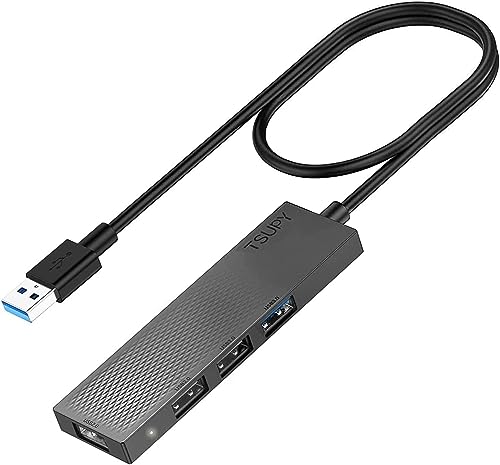 USB Hub 3.0, USB Port Hub mit 65cm Verlängerungskabel TSUPY 4 Port USB Verteiler Ultra Slim USB Extension USB Mehrfachstecker USB Splitter USB 2.0 Hub für Laptops, Desktops PC usw. von TSUPY