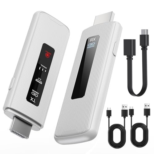 Wireless HDMI Transmitter and Receiver, HDMI Wireless 50M/164FT, Full HD 1080P Transmitter mit LED-Bildschirm, Plug & Play 2.4G/5G für das Streaming von Video Audio zum Monitor von Laptop/PC/Projektor Wireless HDMI Transmitter and Receiver, HDMI Wireless 50M/164FT, Full HD 1080P Transmitter mit LED-Bildschirm, Plug & Play 2.4G/5G für das Streaming von Video Audio zum Monitor von Laptop/PC/Projektor von TSUPY
