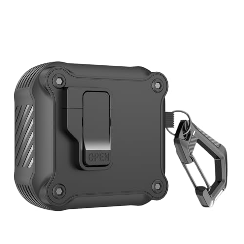 TSVSXS Lock Case Kompatibel mit AirPods 4 mit aktiver Geräuschunterdrückung mit Schlüsselanhänger, Armor Rugged Shockproof Schutzhülle Kompatibel mit AirPods 4 von TSVSXS