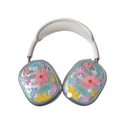 TSVSXS Schutzhülle kompatibel mit AirPods Max Kopfhörern, transparent, niedlich, lustige Farben, Blumen, weiche TPU-Hüllen für Damen, Mädchen, Kinder, Schutzhülle für Apple AirPods Max TSVSXS Schutzhülle kompatibel mit AirPods Max Kopfhörern, transparent, niedlich, lustige Farben, Blumen, weiche TPU-Hüllen für Damen, Mädchen, Kinder, Schutzhülle für Apple AirPods Max von TSVSXS