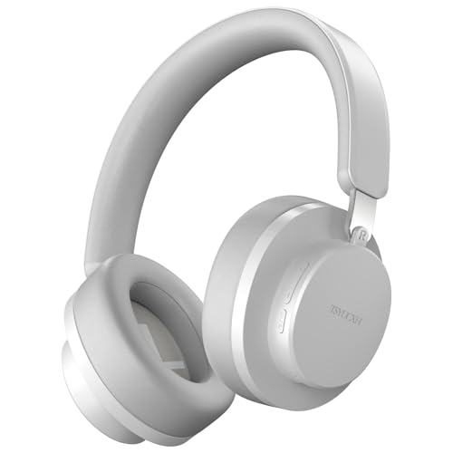TSYUCXH Noise Cancelling Kopfhörer Kabellos Bluetooth, Over Ear Kopfhörer Bluetooth mit Mikrofon, Cancelling Wireless Kopfhörer Over Ear, 65h Spielzeit, Klare Anrufe, Comfort Fit für Reisen (Grau) von TSYUCXH