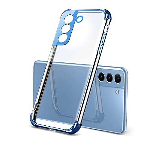 Clear Case Kompatibel mit Samsung Galaxy S21 5G Case Hülle,Schutz Kratzfest rutschfest aus TPU Silikon Transparent Handyhülle Kompatibel mit Samsung S21 5G Hülle, Durchsichtige (Blau) von TT-
